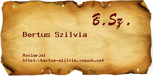 Bertus Szilvia névjegykártya